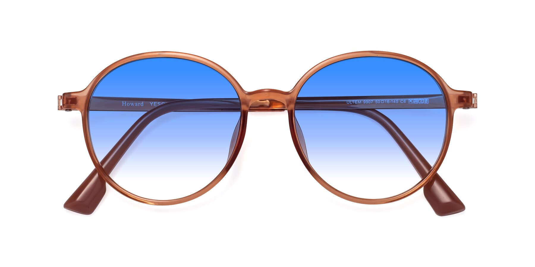 Folded Front of Howard in Coral with Blue Gradient Lenses
