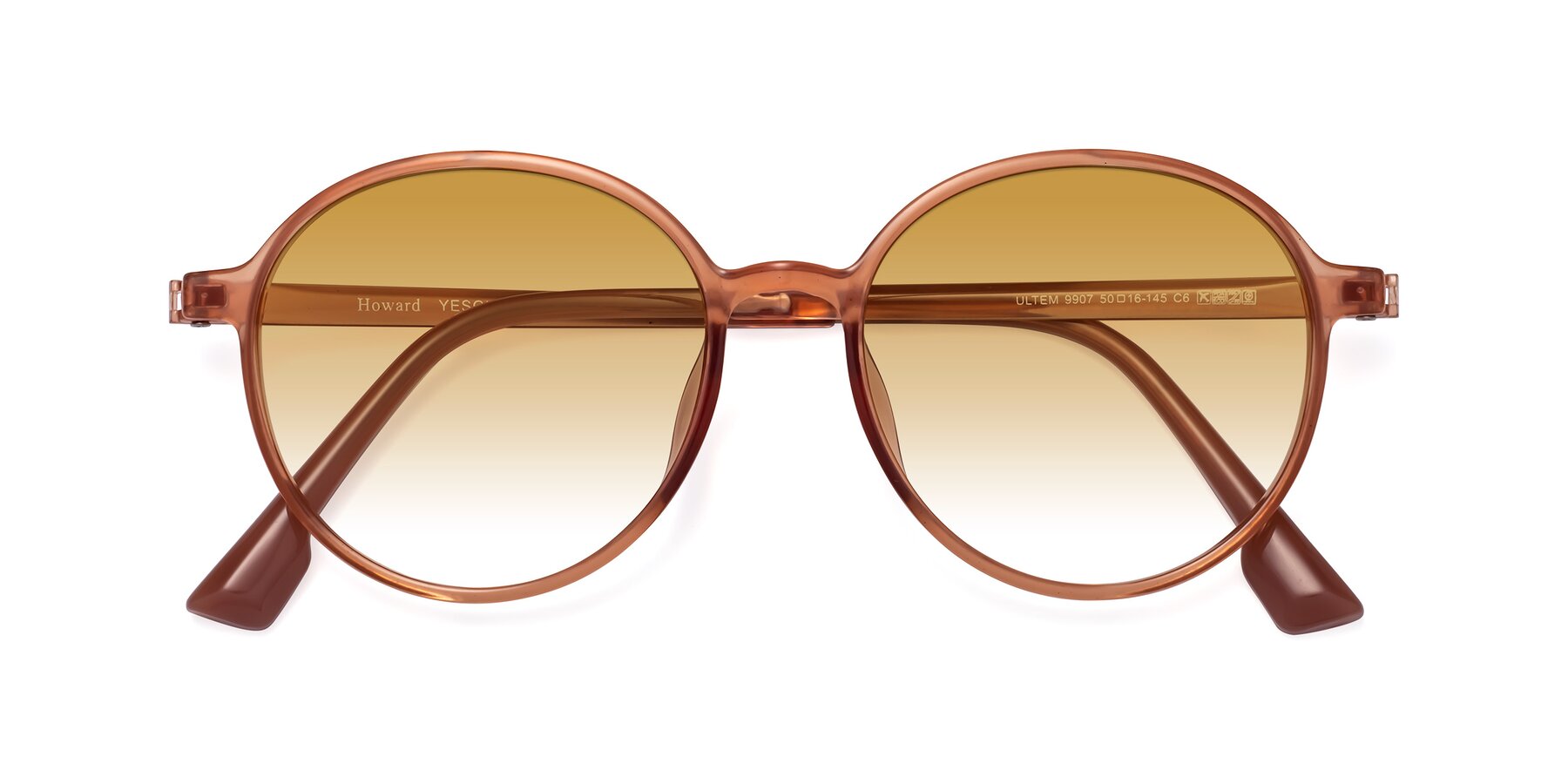 Folded Front of Howard in Coral with Champagne Gradient Lenses