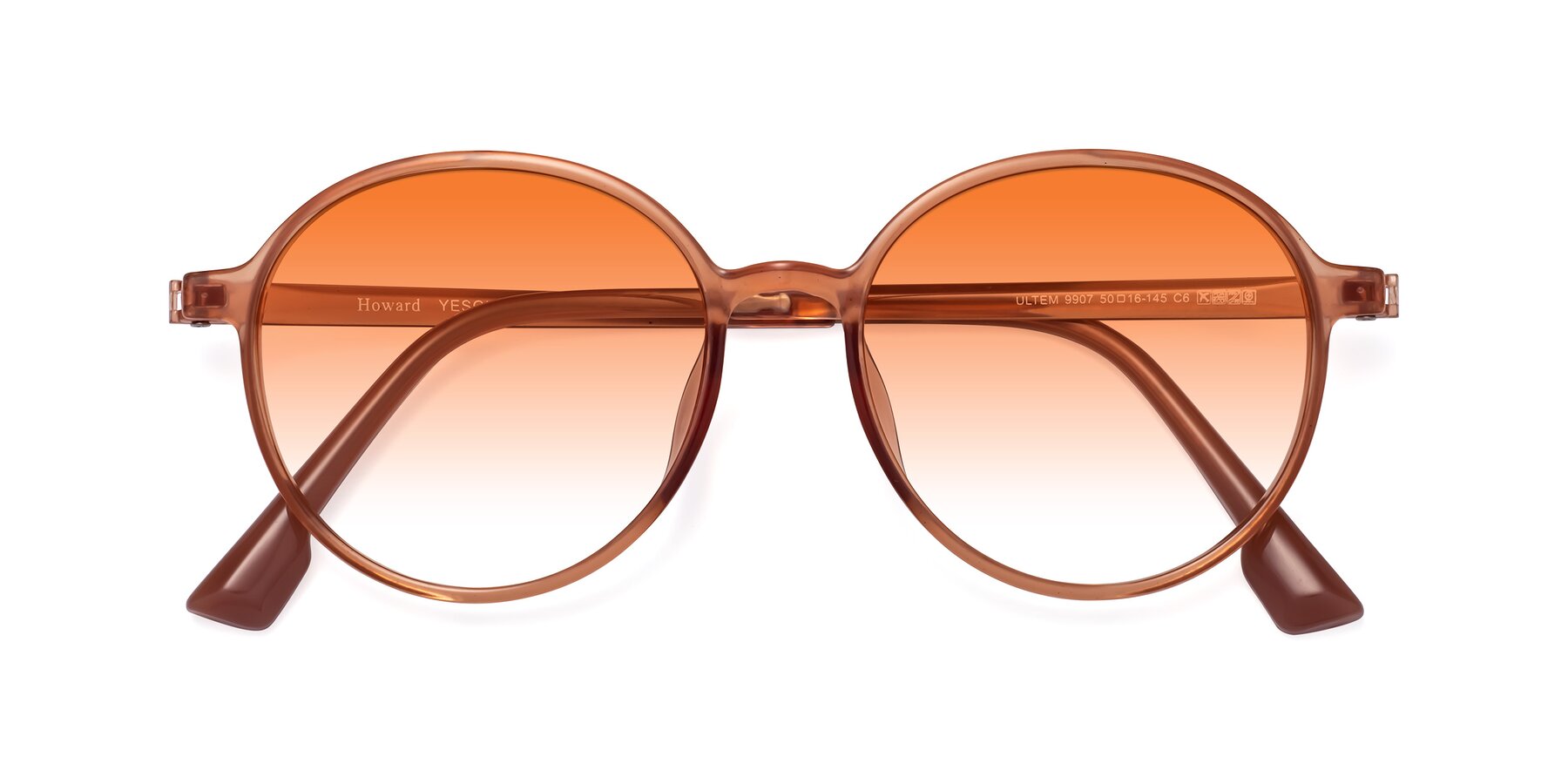 Folded Front of Howard in Coral with Orange Gradient Lenses