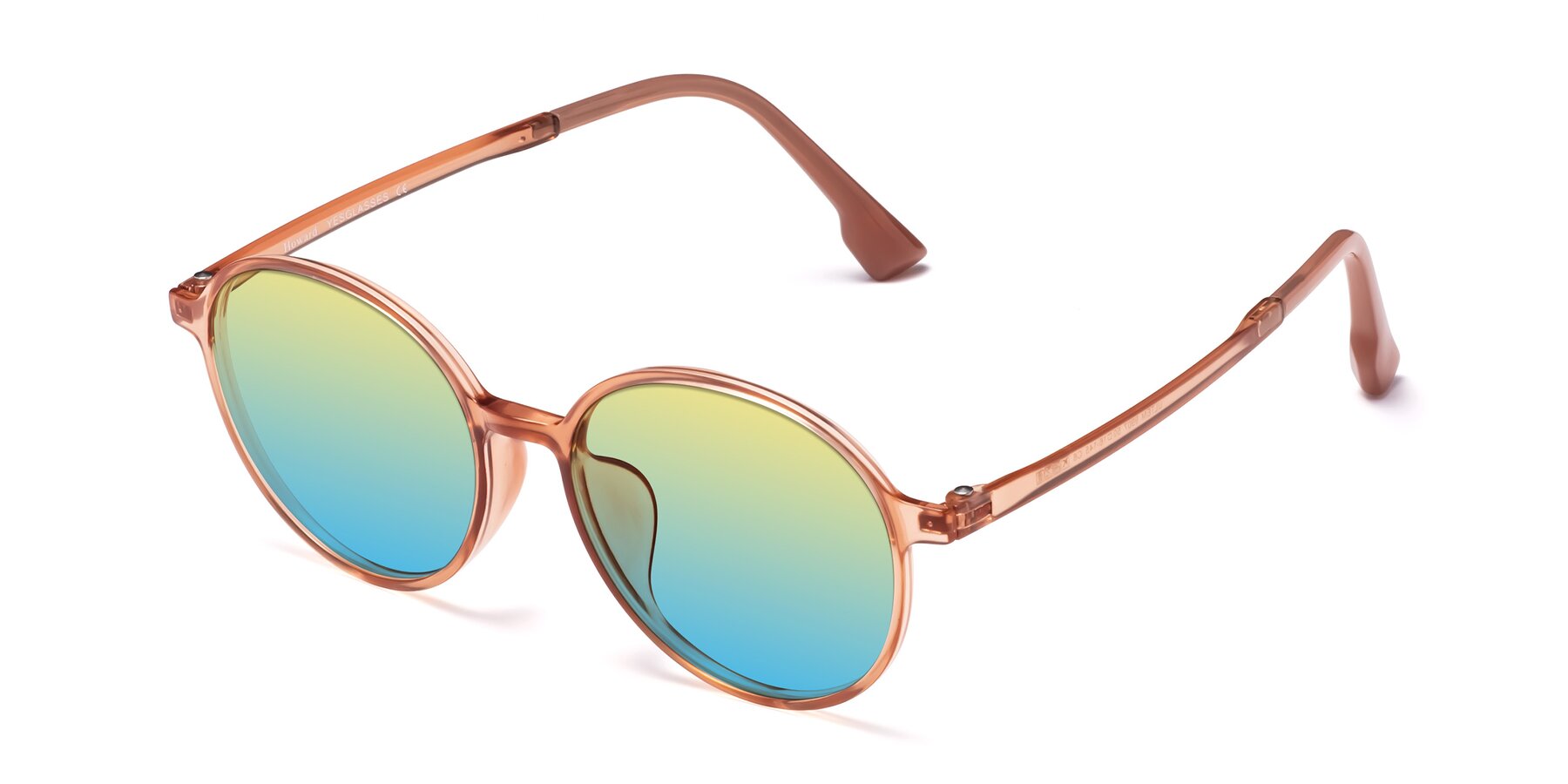 Angle of Howard in Coral with Yellow / Blue Gradient Lenses
