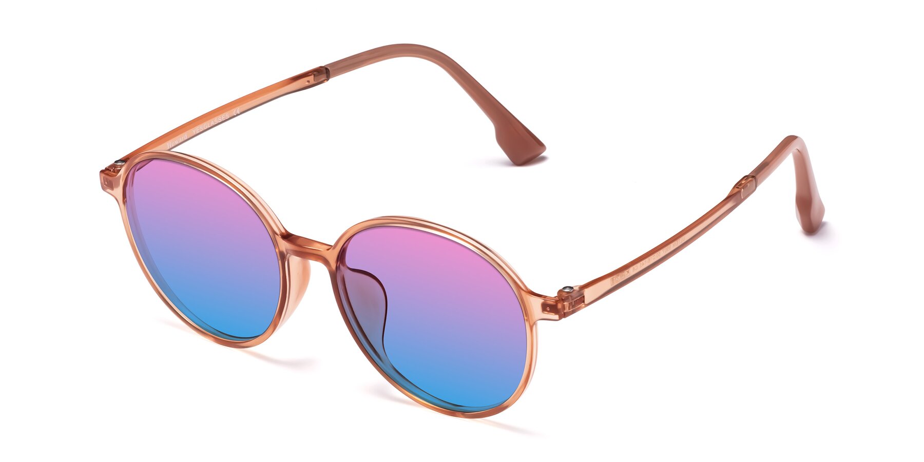Angle of Howard in Coral with Pink / Blue Gradient Lenses