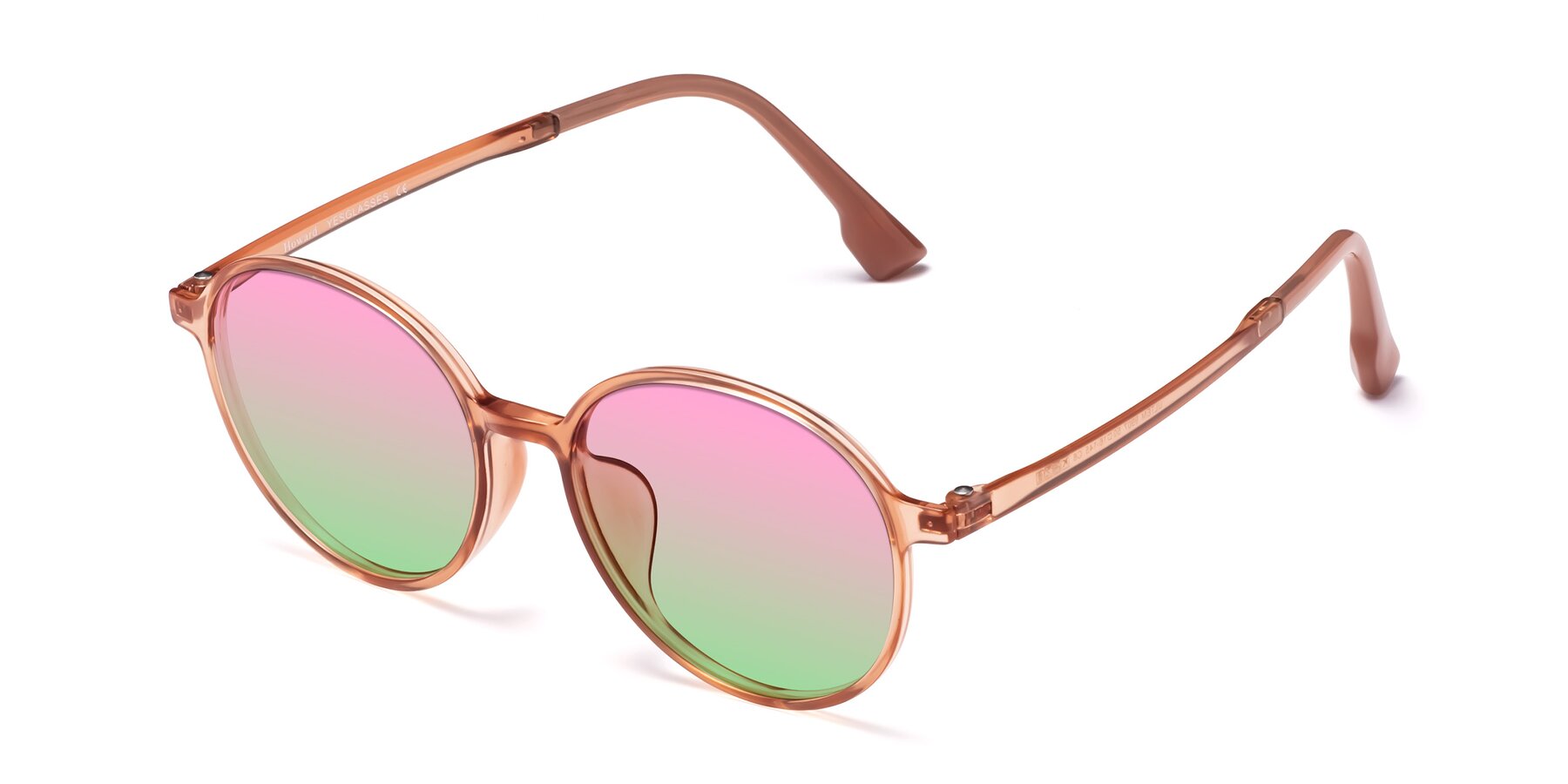 Angle of Howard in Coral with Pink / Green Gradient Lenses