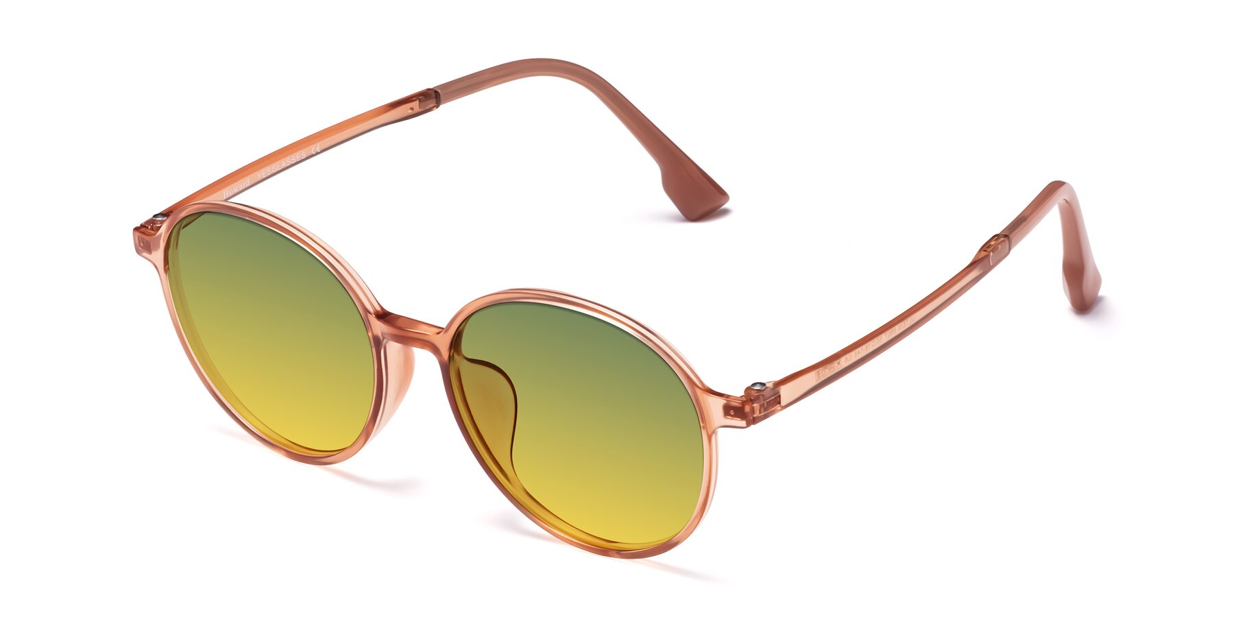 Angle of Howard in Coral with Green / Yellow Gradient Lenses