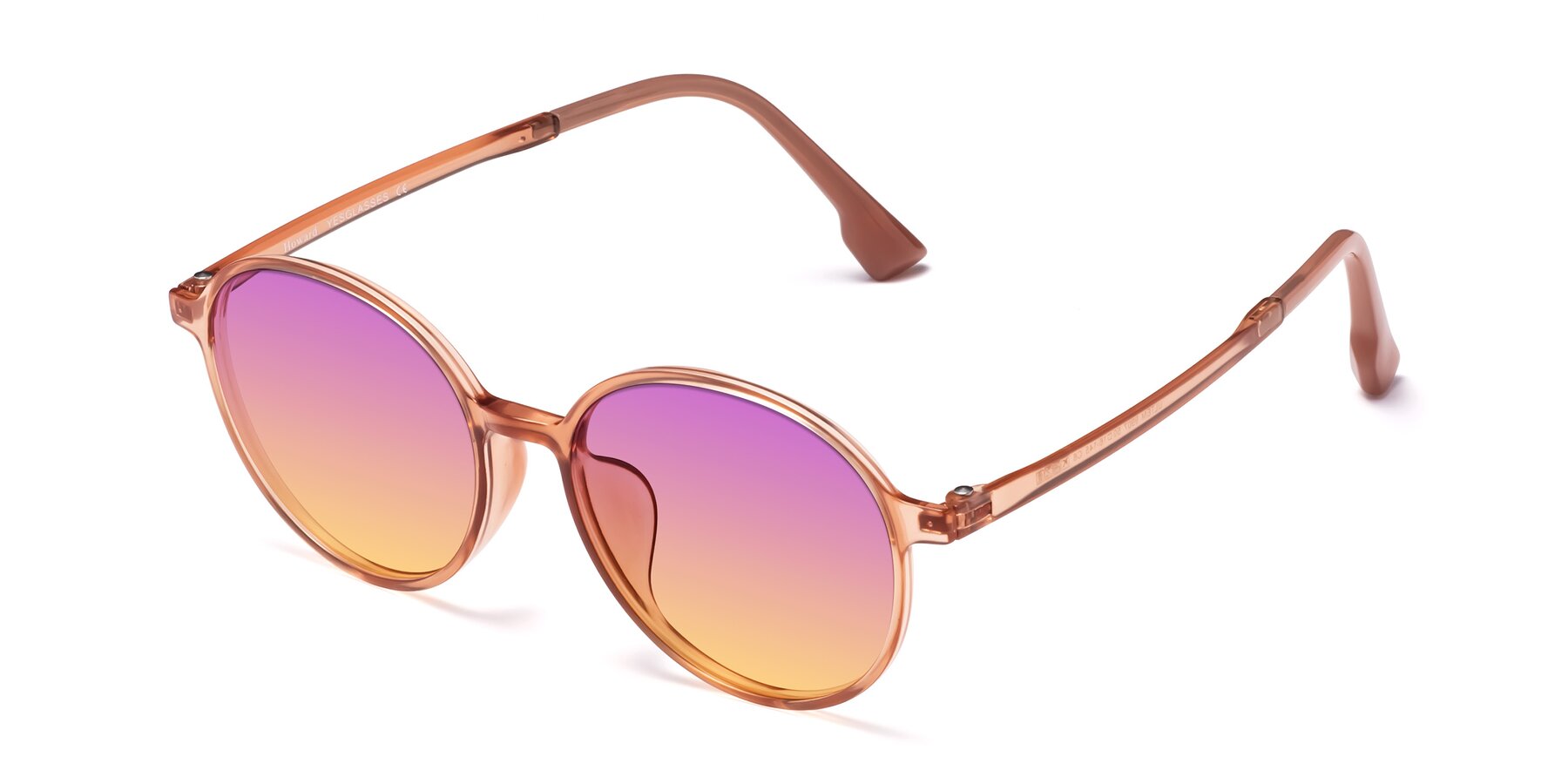 Angle of Howard in Coral with Purple / Yellow Gradient Lenses