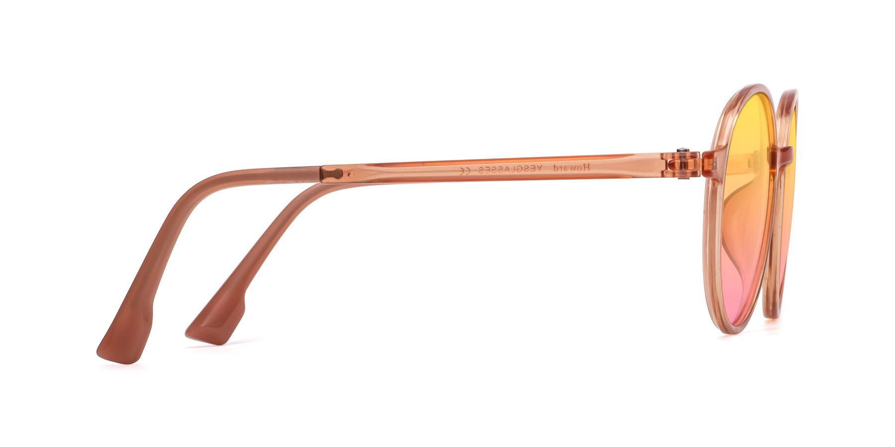 Side of Howard in Coral with Yellow / Pink Gradient Lenses