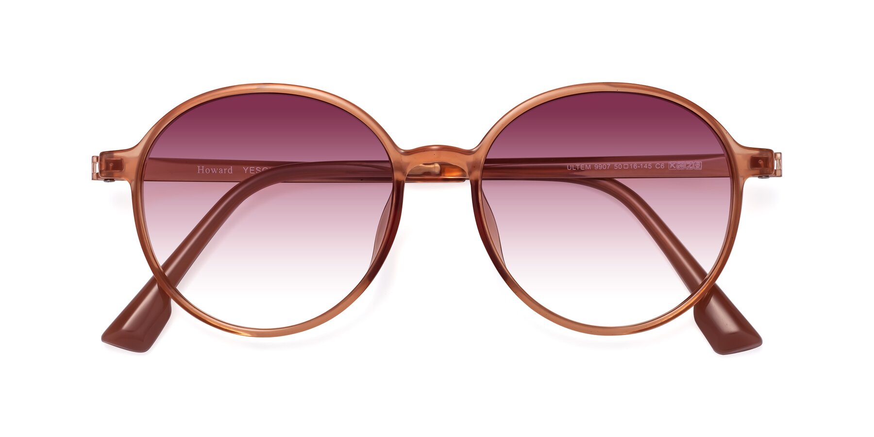 Folded Front of Howard in Coral with Wine Gradient Lenses