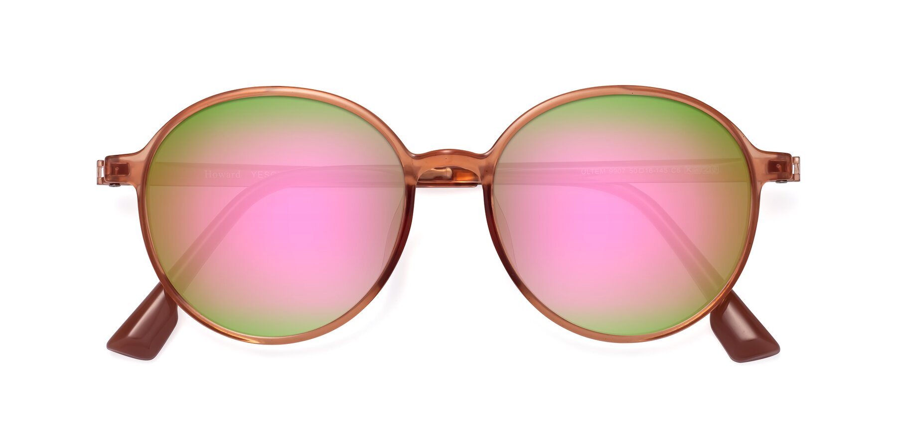Folded Front of Howard in Coral with Pink Mirrored Lenses