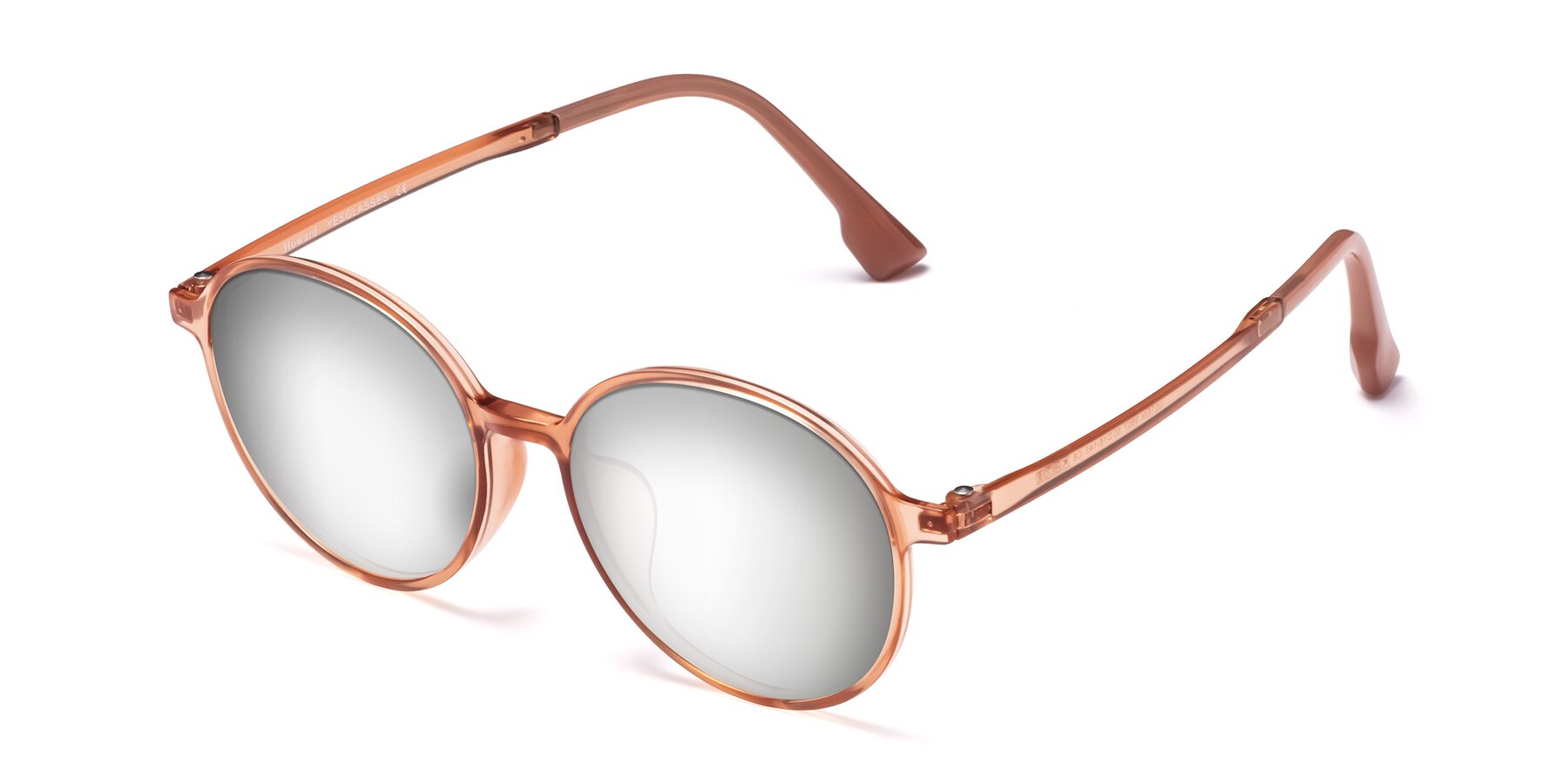 Angle of Howard in Coral with Silver Mirrored Lenses
