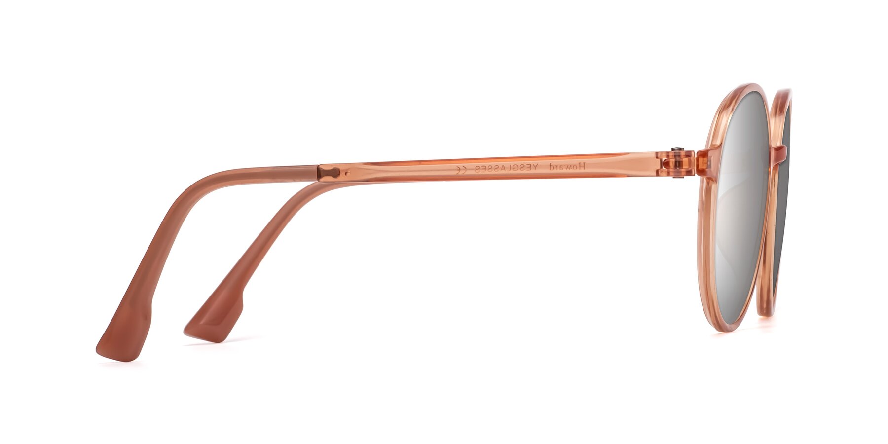 Side of Howard in Coral with Silver Mirrored Lenses
