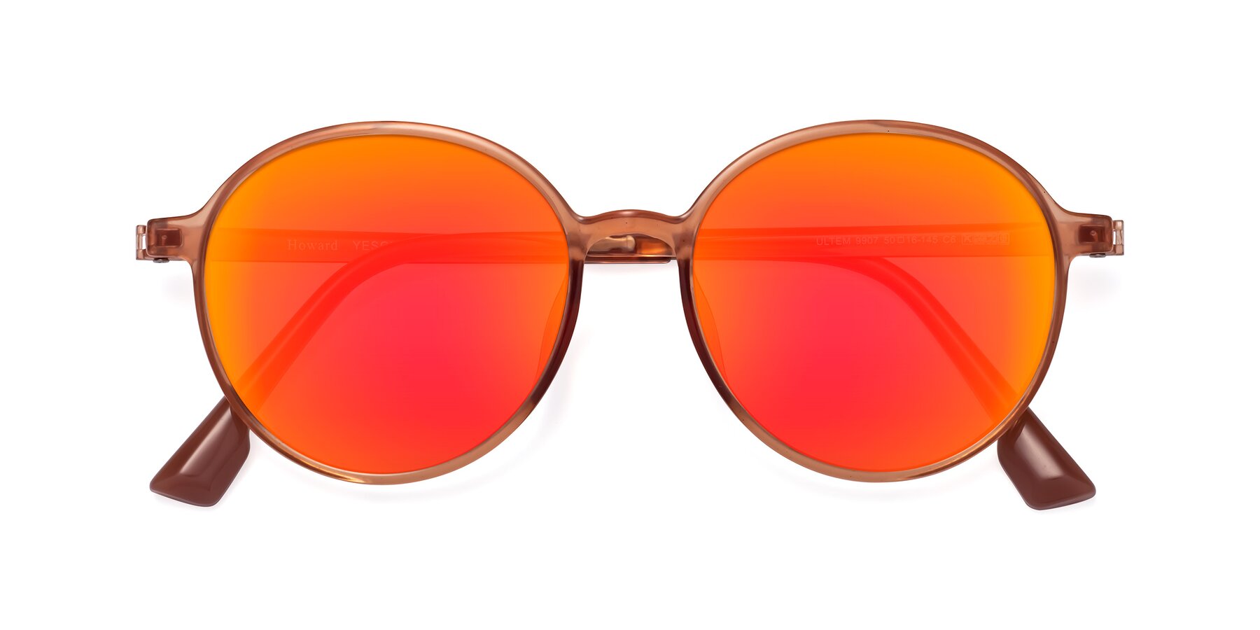 Folded Front of Howard in Coral with Red Gold Mirrored Lenses