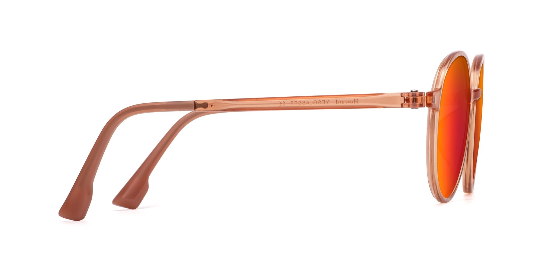 Side of Howard in Coral with Red Gold Mirrored Lenses