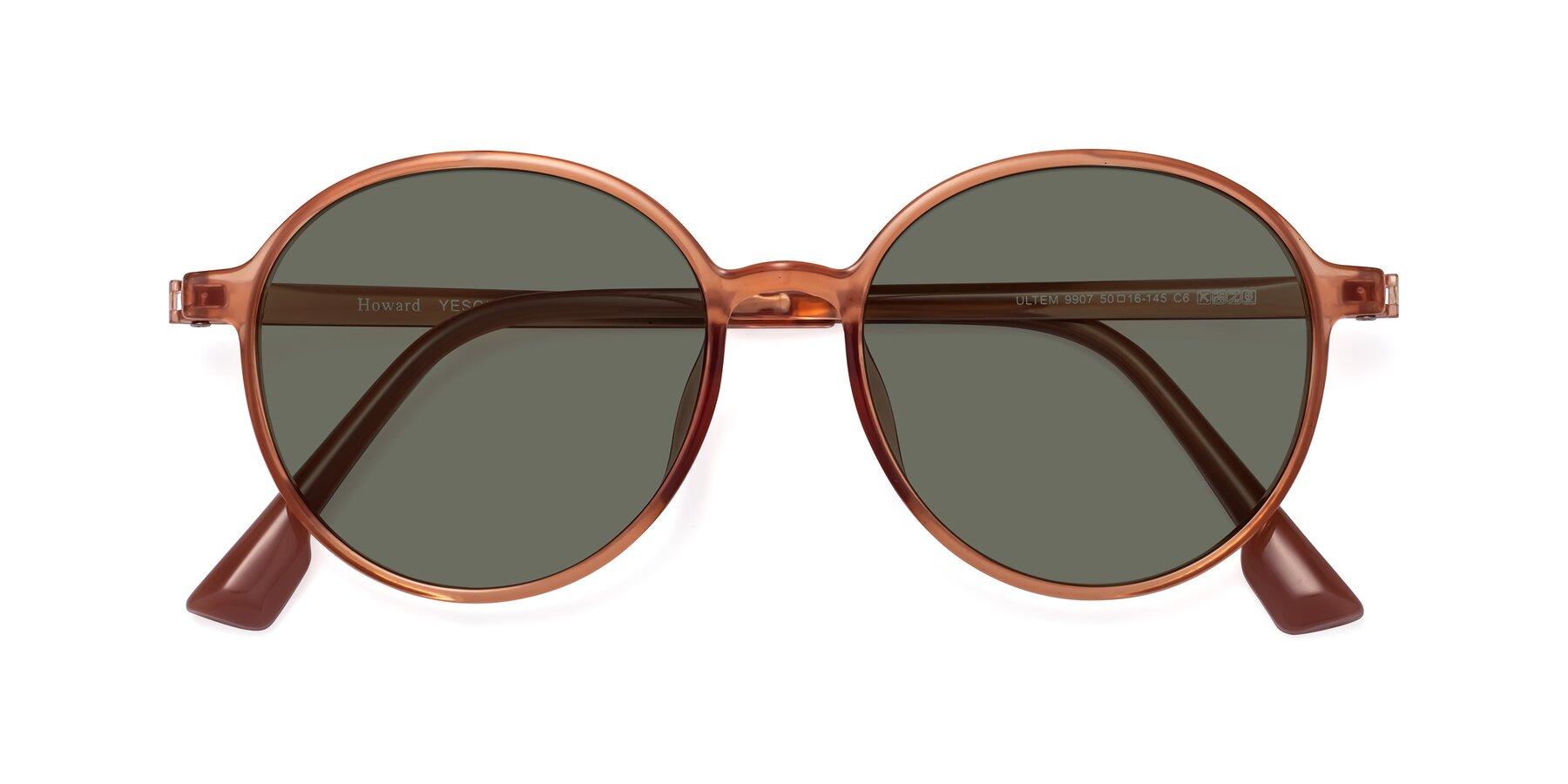 Folded Front of Howard in Coral with Gray Polarized Lenses