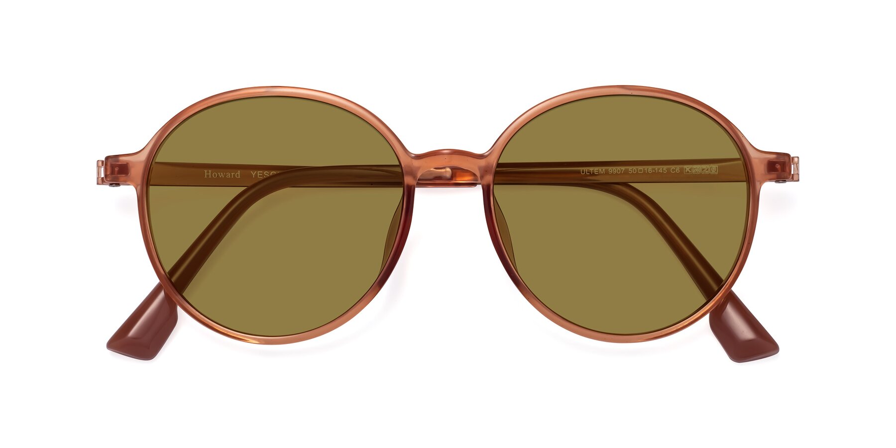 Folded Front of Howard in Coral with Brown Polarized Lenses