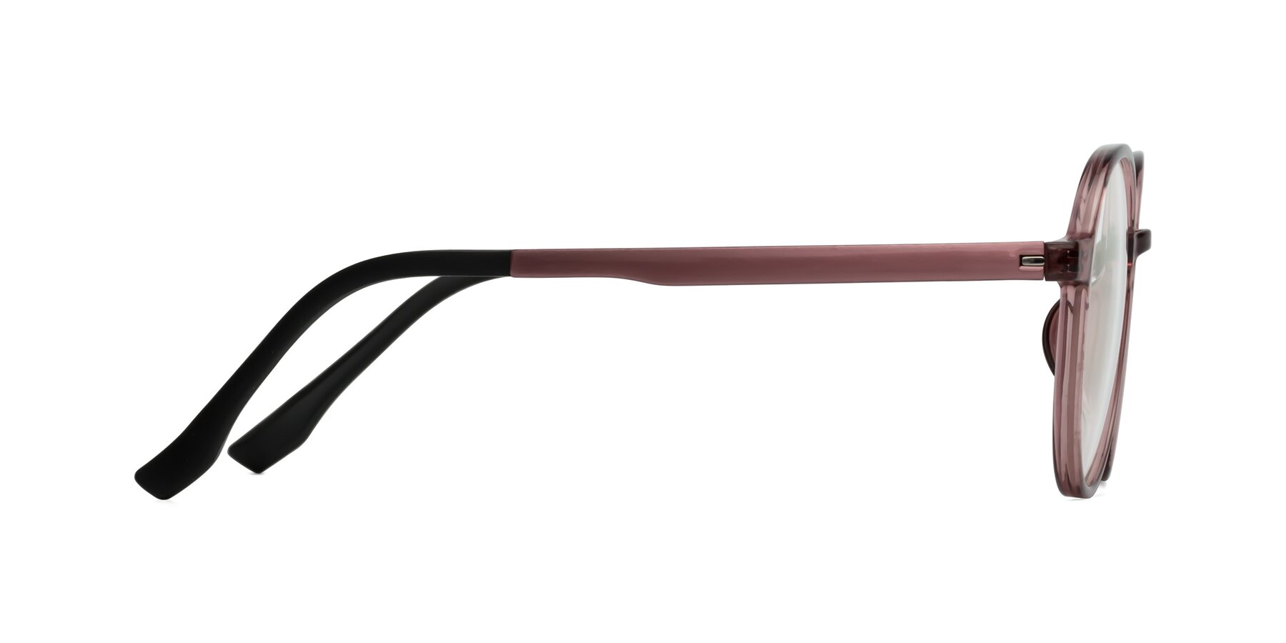 Side of Howard in Burgundy with Clear Reading Eyeglass Lenses