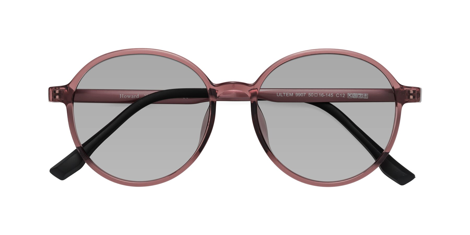 Folded Front of Howard in Burgundy with Light Gray Tinted Lenses