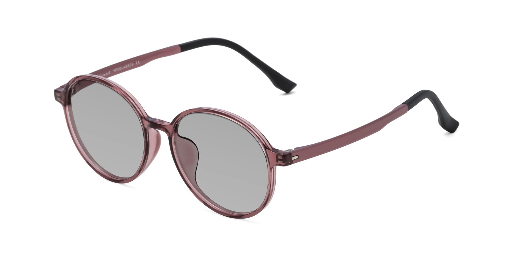 Angle of Howard in Burgundy with Light Gray Tinted Lenses