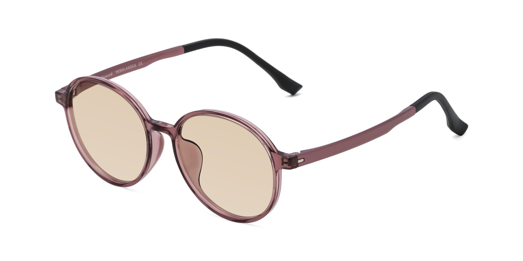 Angle of Howard in Burgundy with Light Brown Tinted Lenses
