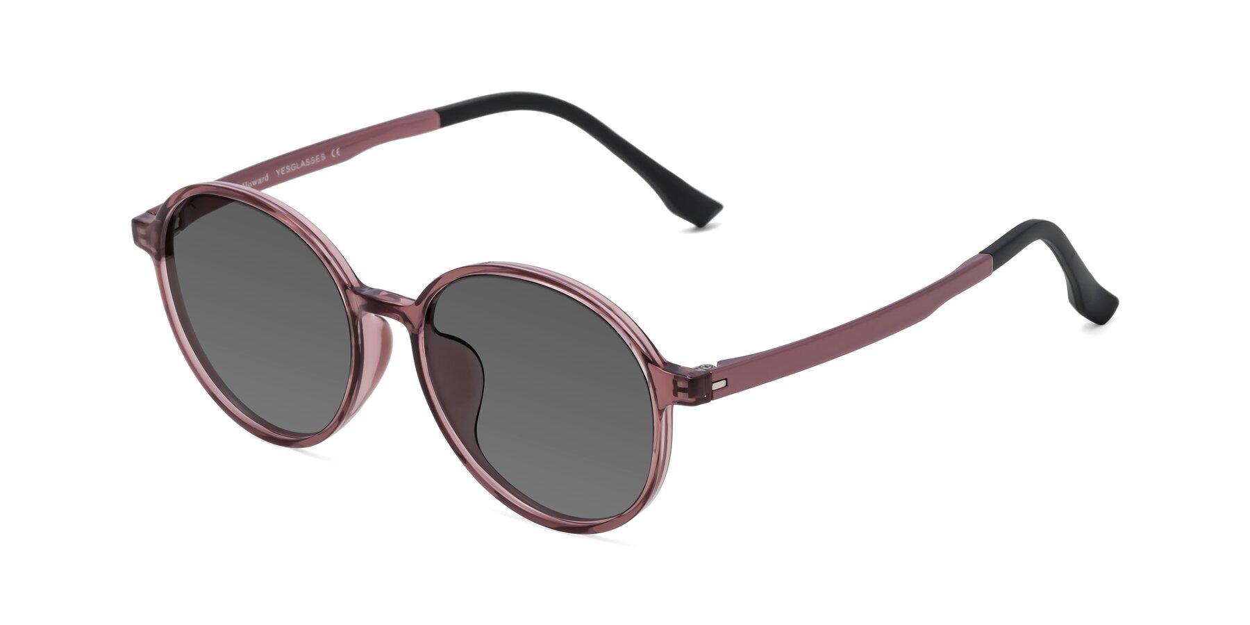 Angle of Howard in Burgundy with Medium Gray Tinted Lenses