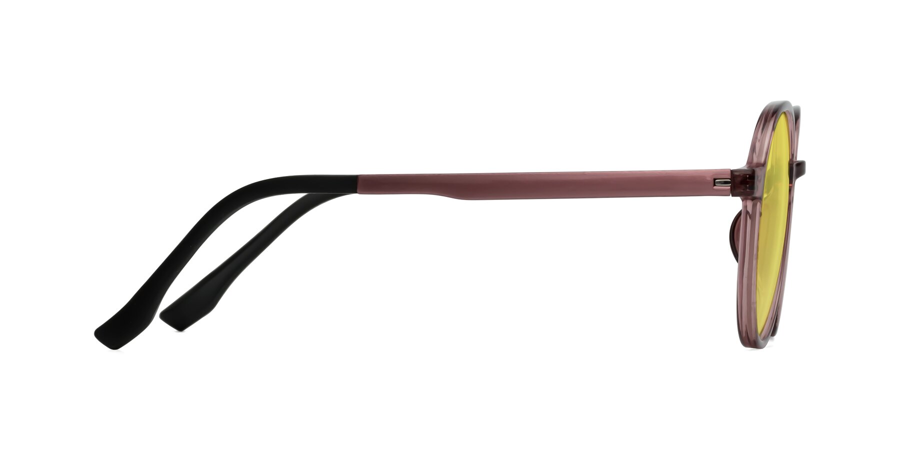 Side of Howard in Burgundy with Medium Yellow Tinted Lenses