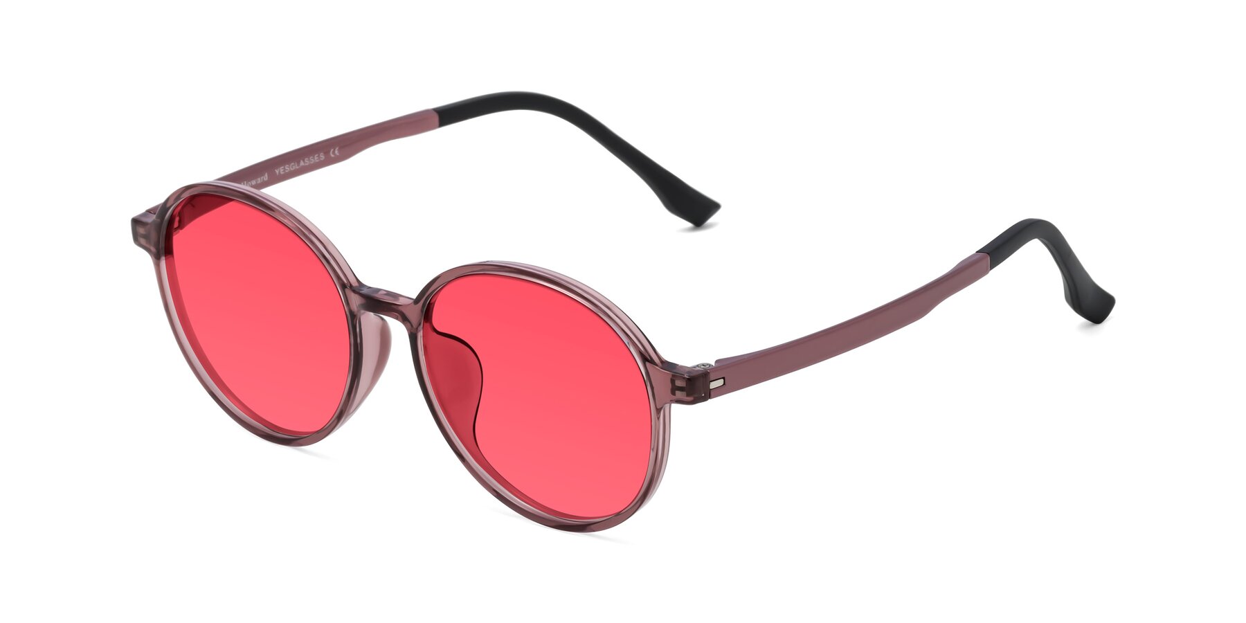 Angle of Howard in Burgundy with Red Tinted Lenses