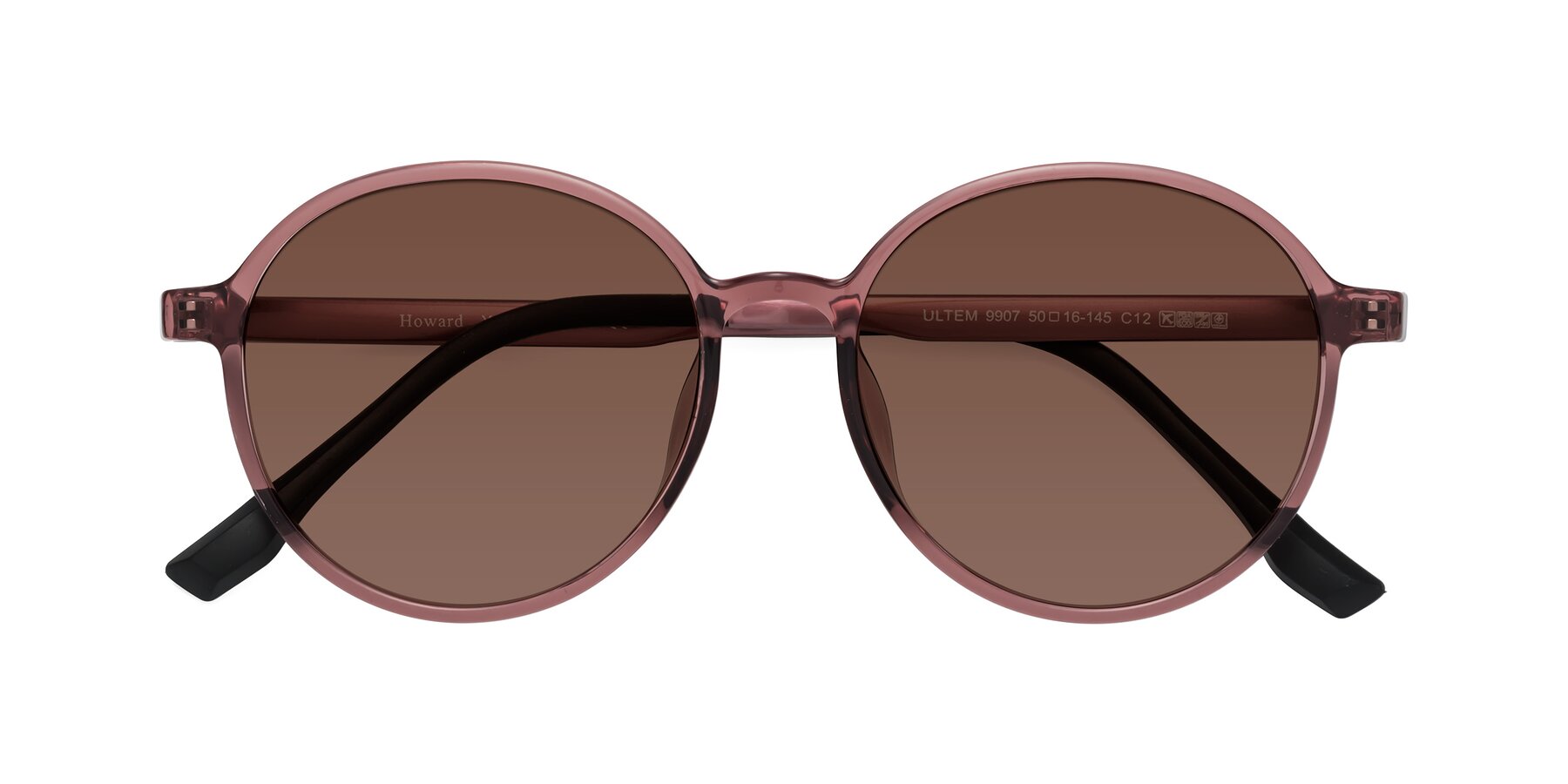 Folded Front of Howard in Burgundy with Brown Tinted Lenses