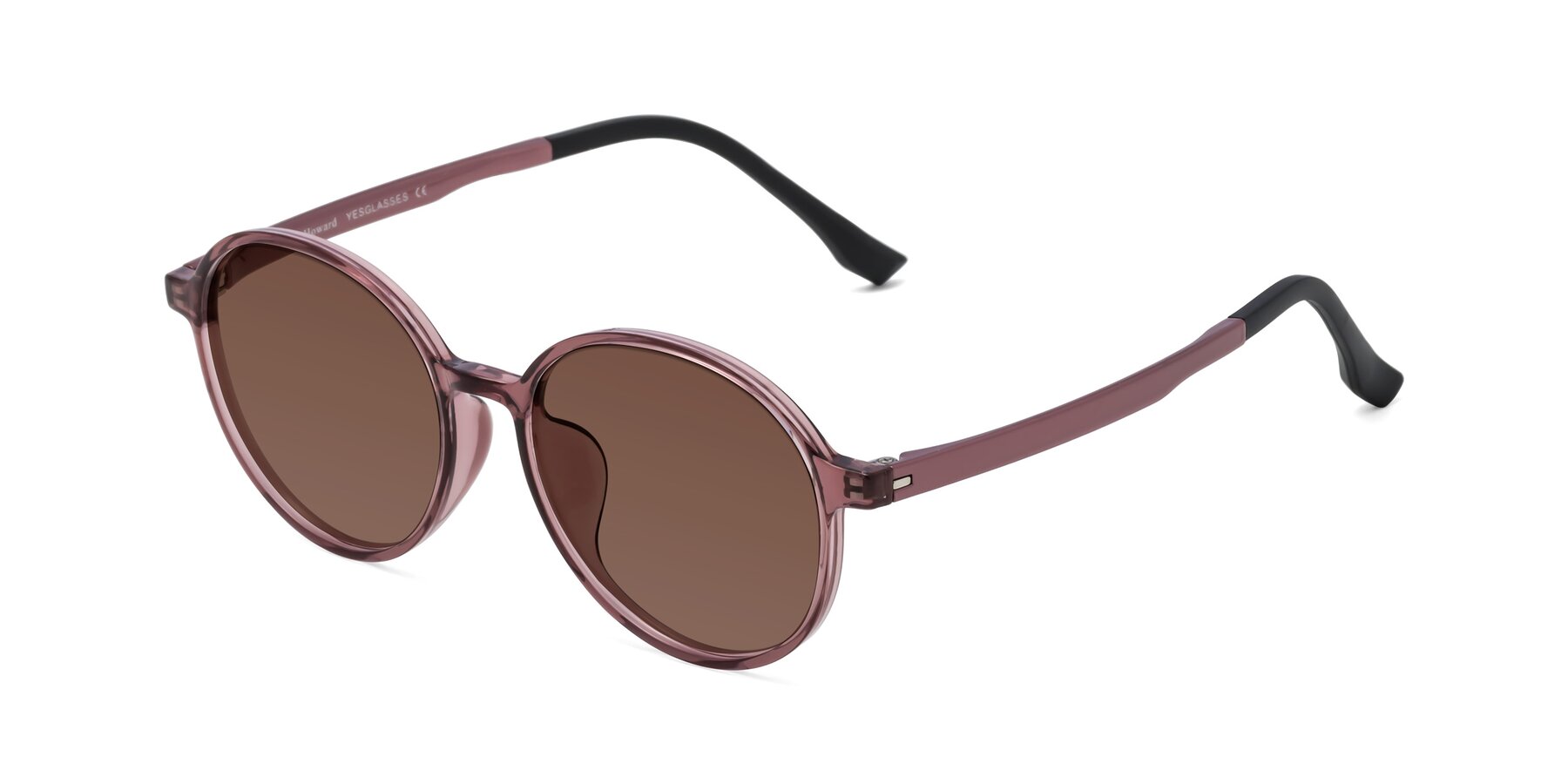 Angle of Howard in Burgundy with Brown Tinted Lenses