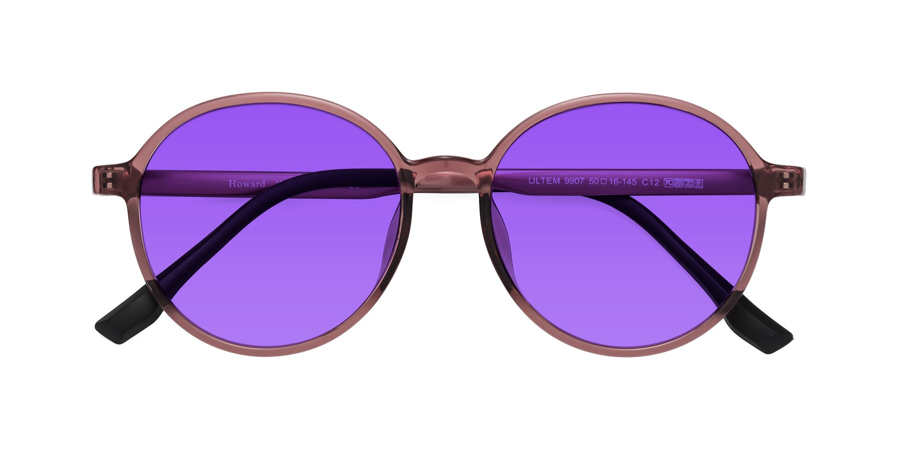 Folded Front of Howard in Burgundy with Purple Tinted Lenses