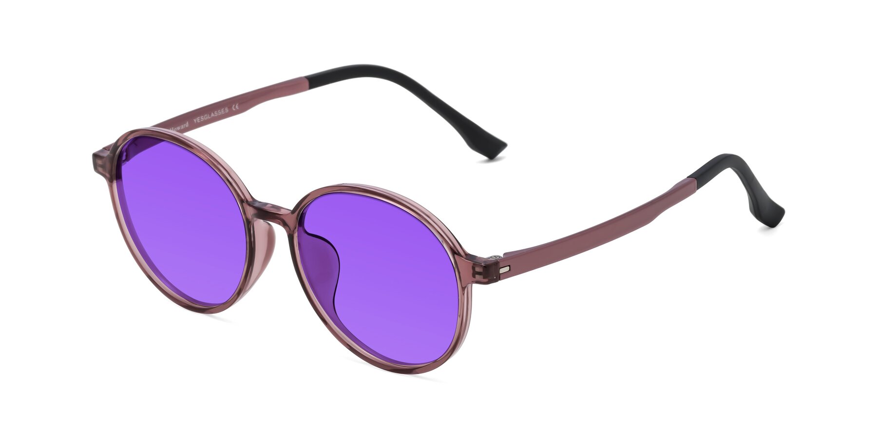 Angle of Howard in Burgundy with Purple Tinted Lenses