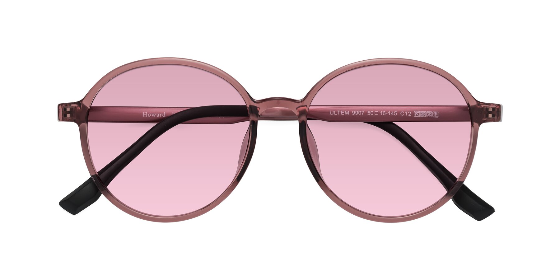 Folded Front of Howard in Burgundy with Light Wine Tinted Lenses