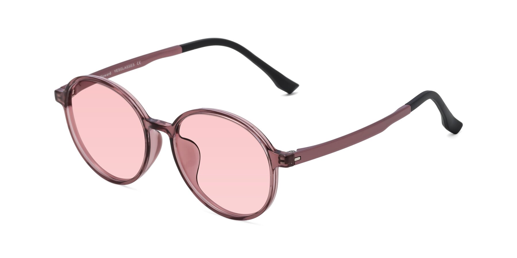 Angle of Howard in Burgundy with Light Garnet Tinted Lenses