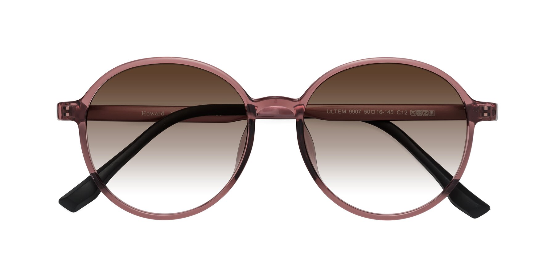 Folded Front of Howard in Burgundy with Brown Gradient Lenses