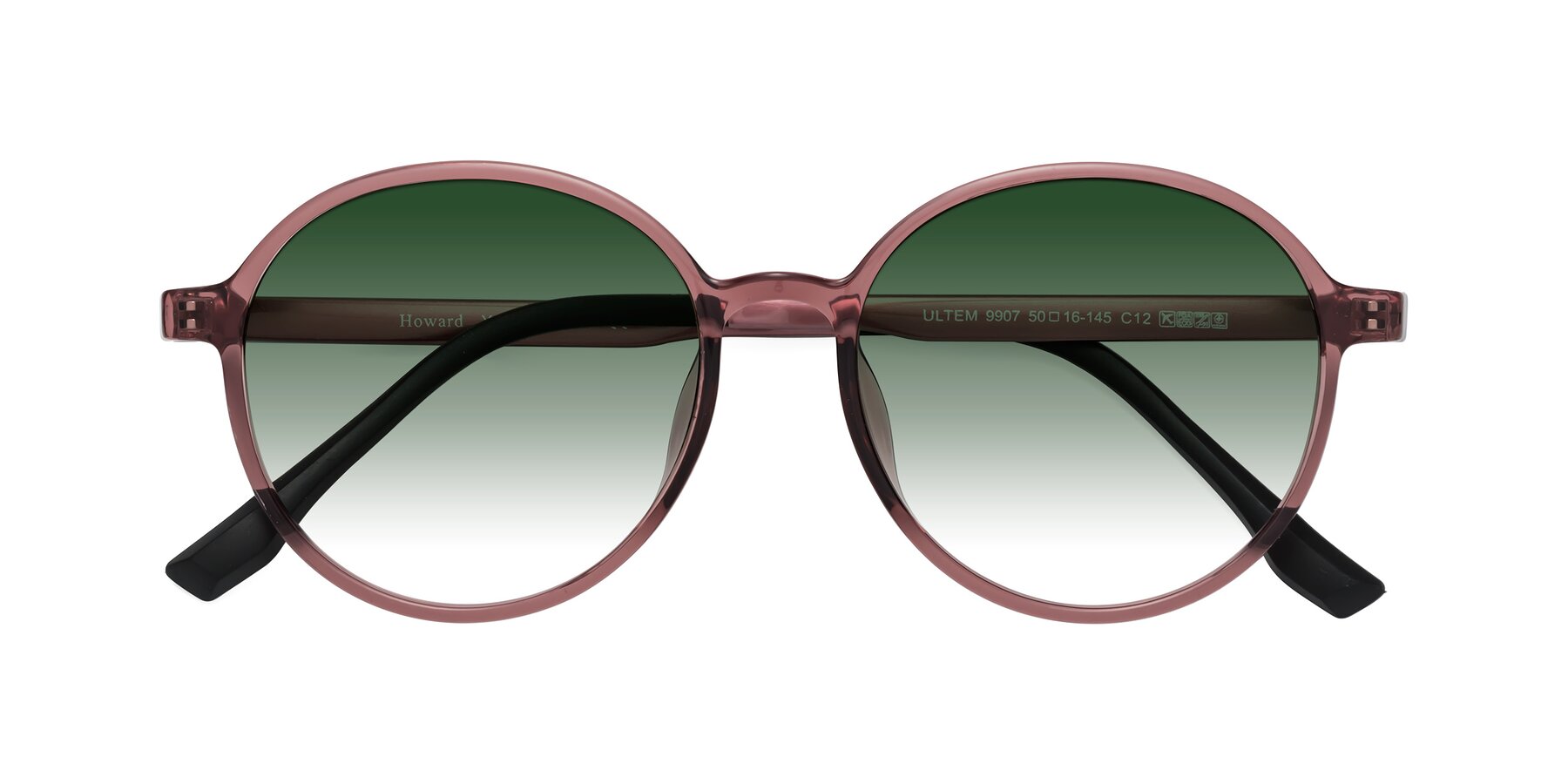 Folded Front of Howard in Burgundy with Green Gradient Lenses
