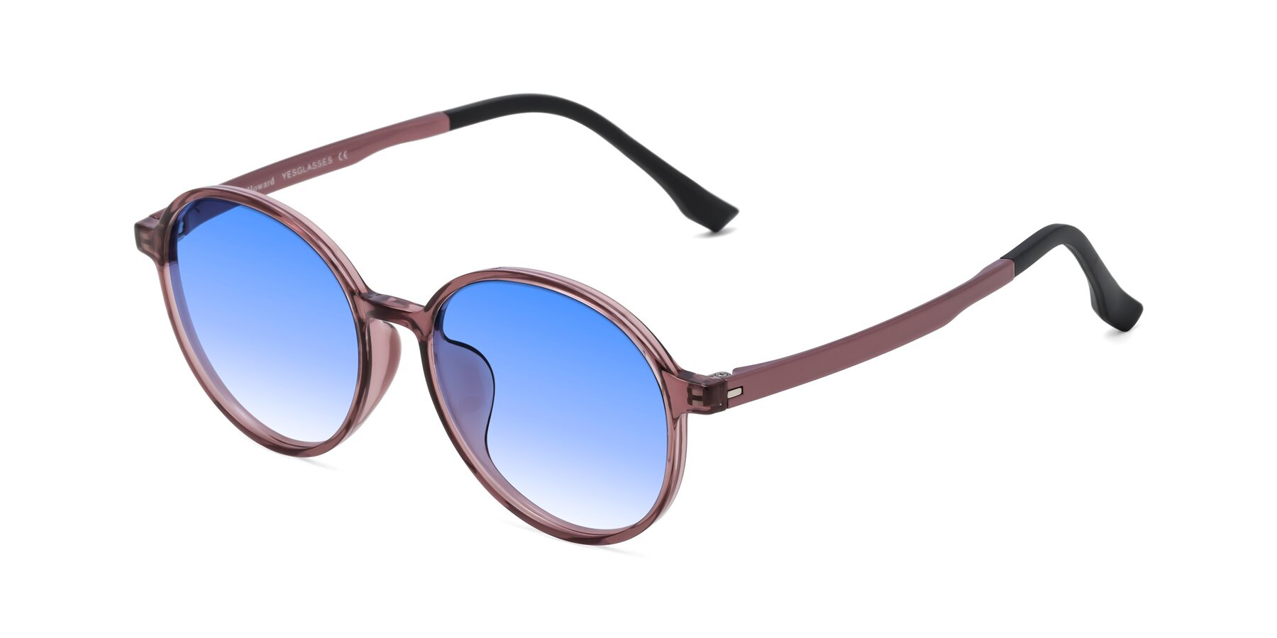 Angle of Howard in Burgundy with Blue Gradient Lenses