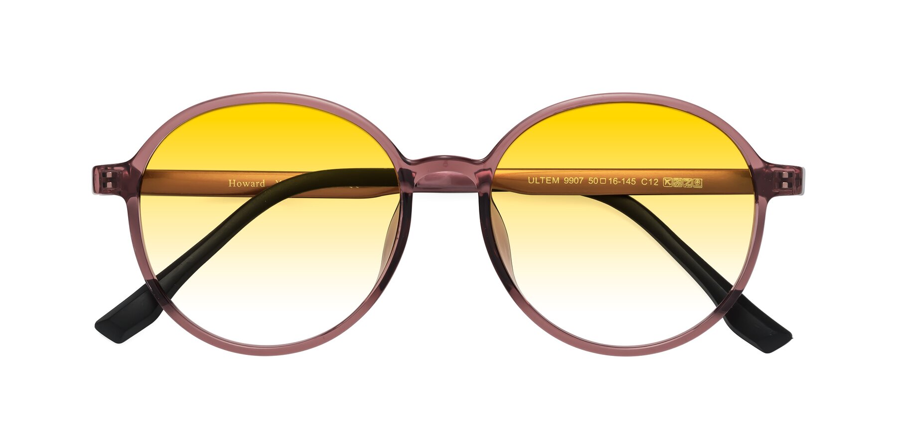 Folded Front of Howard in Burgundy with Yellow Gradient Lenses