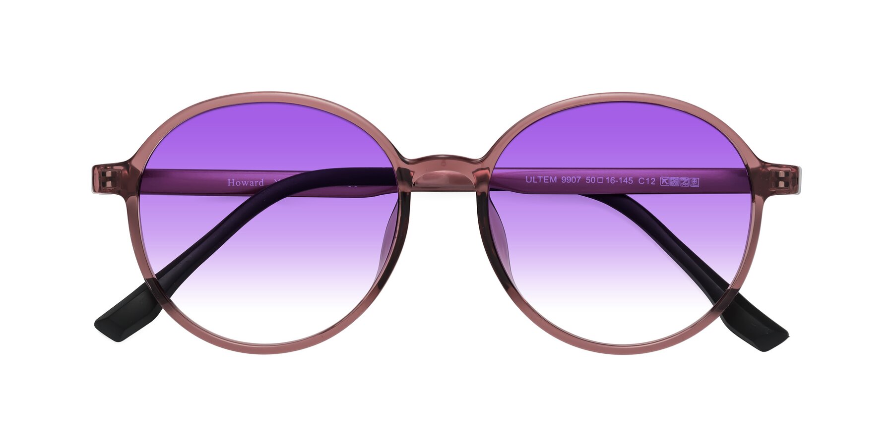 Folded Front of Howard in Burgundy with Purple Gradient Lenses