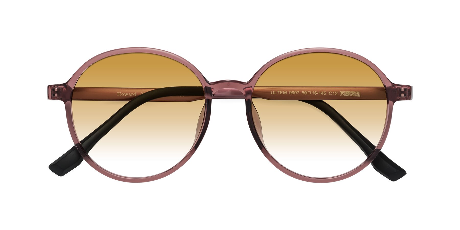 Folded Front of Howard in Burgundy with Champagne Gradient Lenses