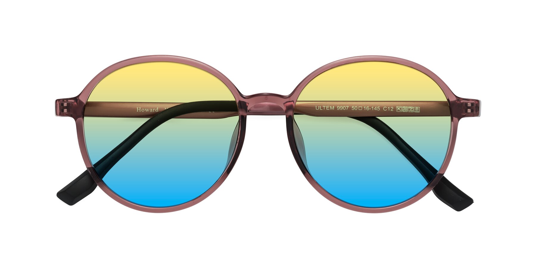 Folded Front of Howard in Burgundy with Yellow / Blue Gradient Lenses