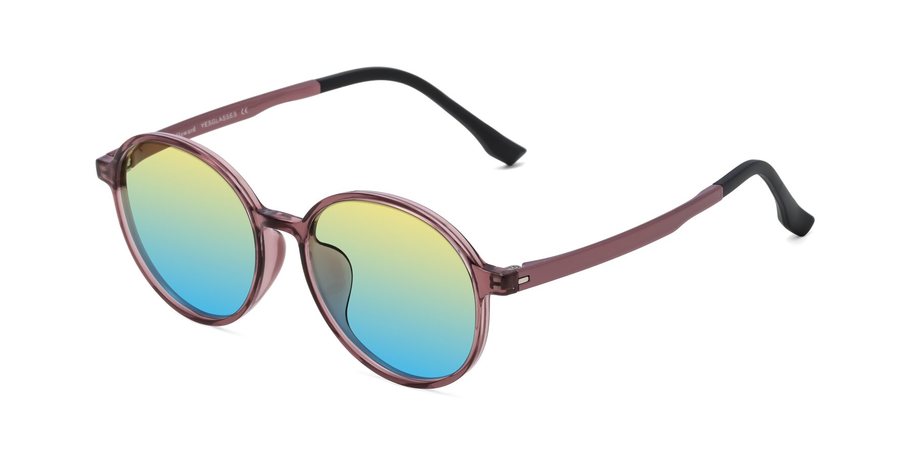 Angle of Howard in Burgundy with Yellow / Blue Gradient Lenses