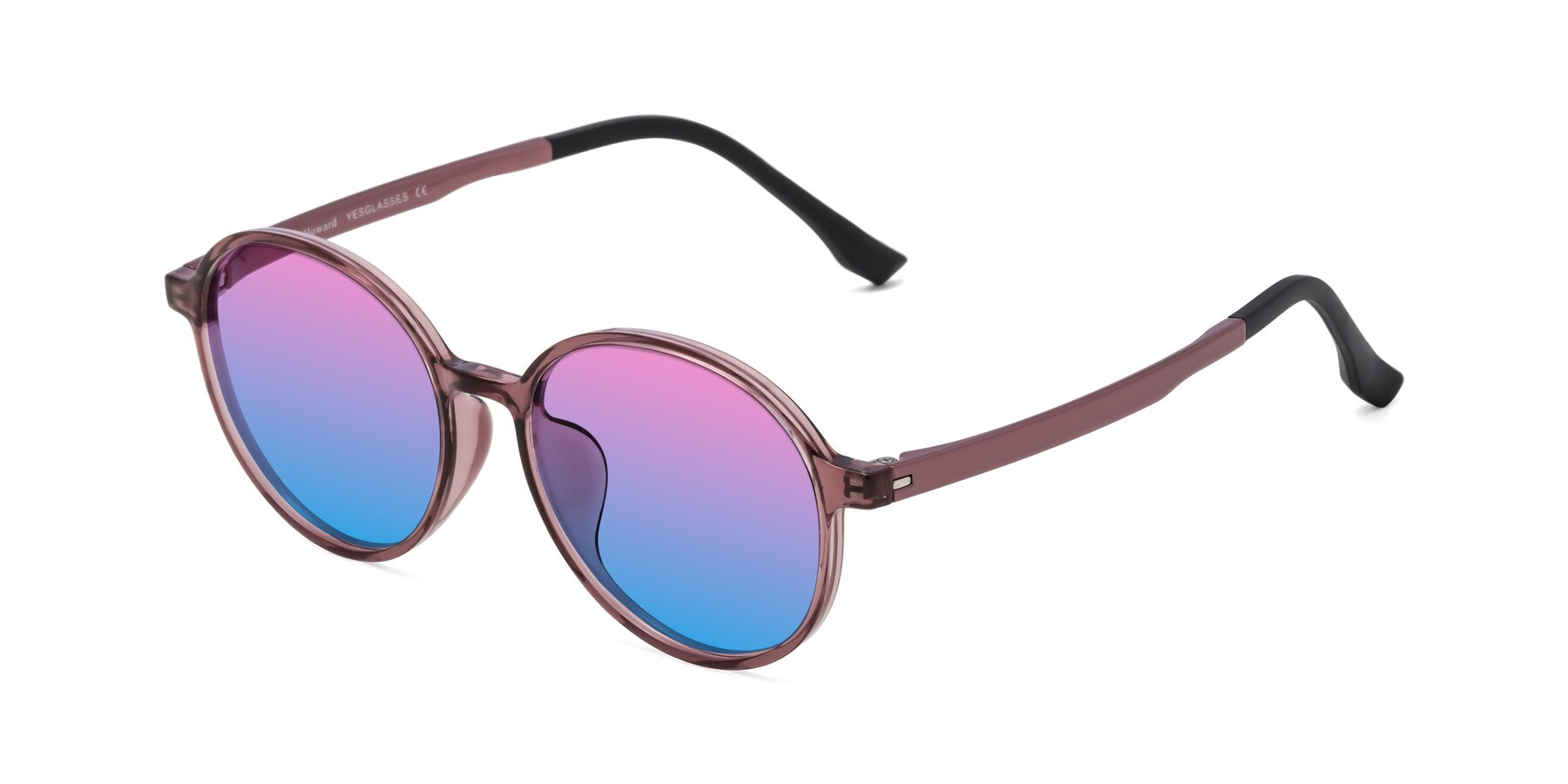 Angle of Howard in Burgundy with Pink / Blue Gradient Lenses