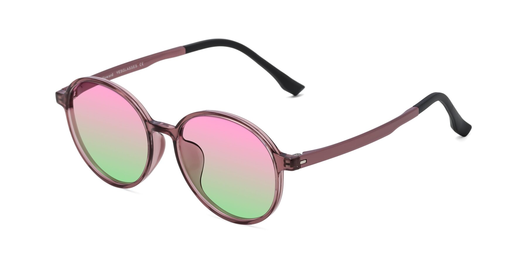 Angle of Howard in Burgundy with Pink / Green Gradient Lenses