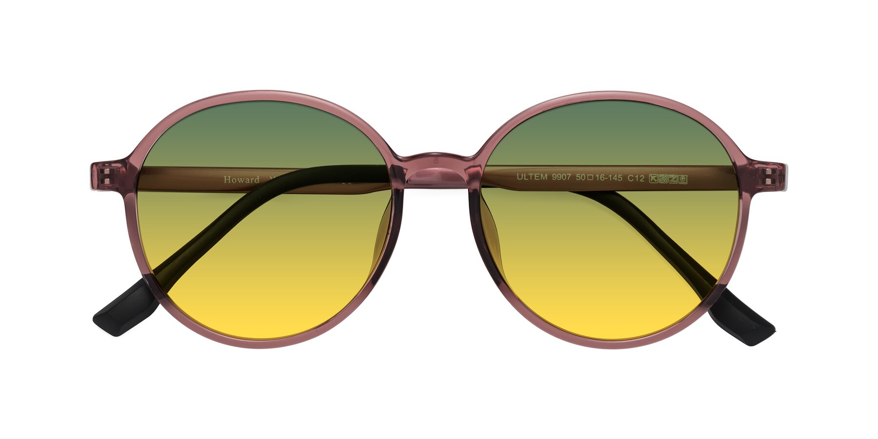 Folded Front of Howard in Burgundy with Green / Yellow Gradient Lenses