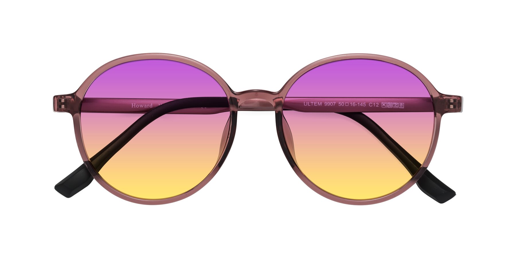 Folded Front of Howard in Burgundy with Purple / Yellow Gradient Lenses