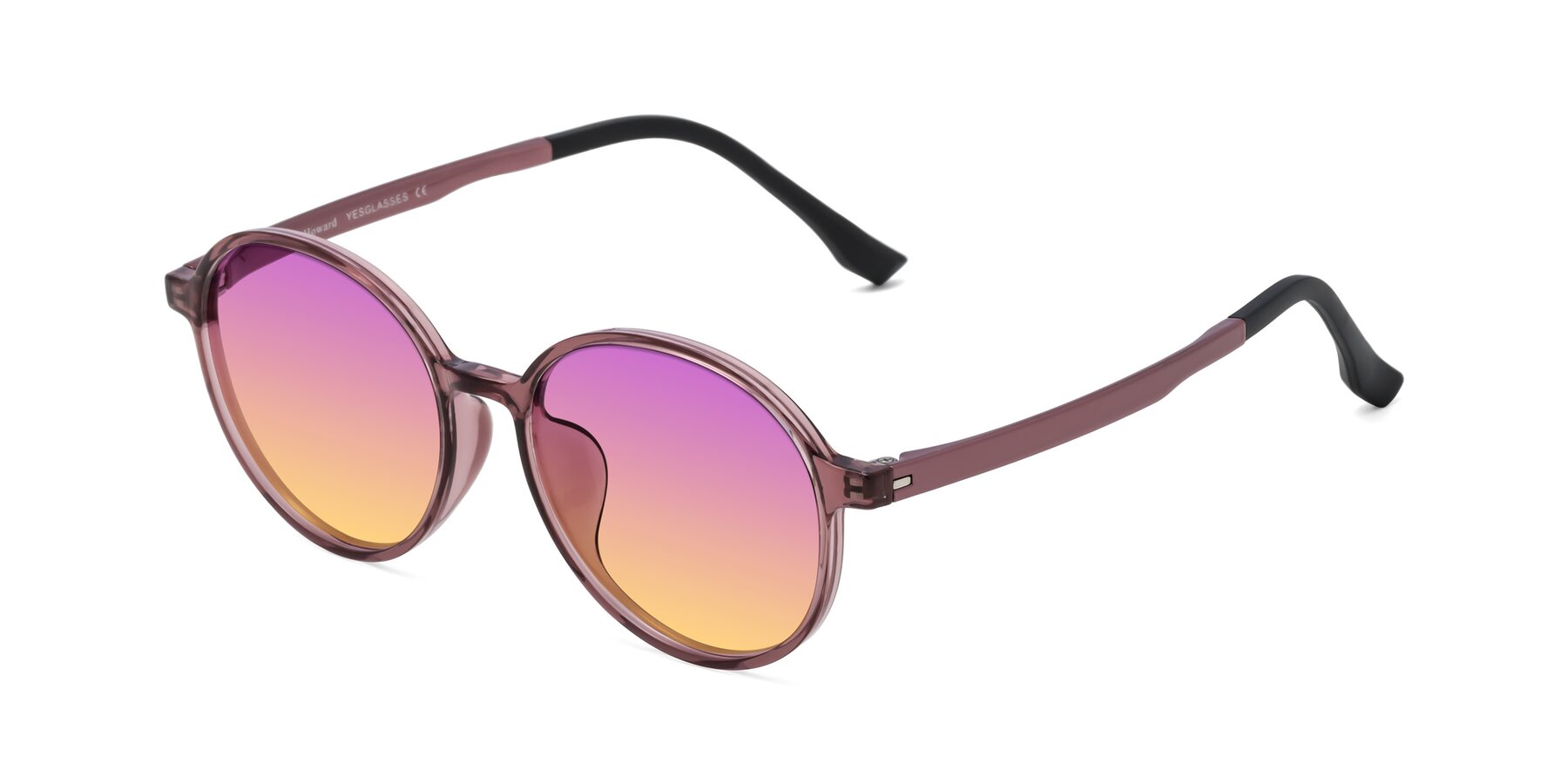 Angle of Howard in Burgundy with Purple / Yellow Gradient Lenses