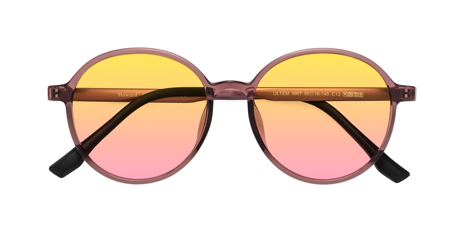 Folded Front of Howard in Burgundy with Yellow / Pink Gradient Lenses