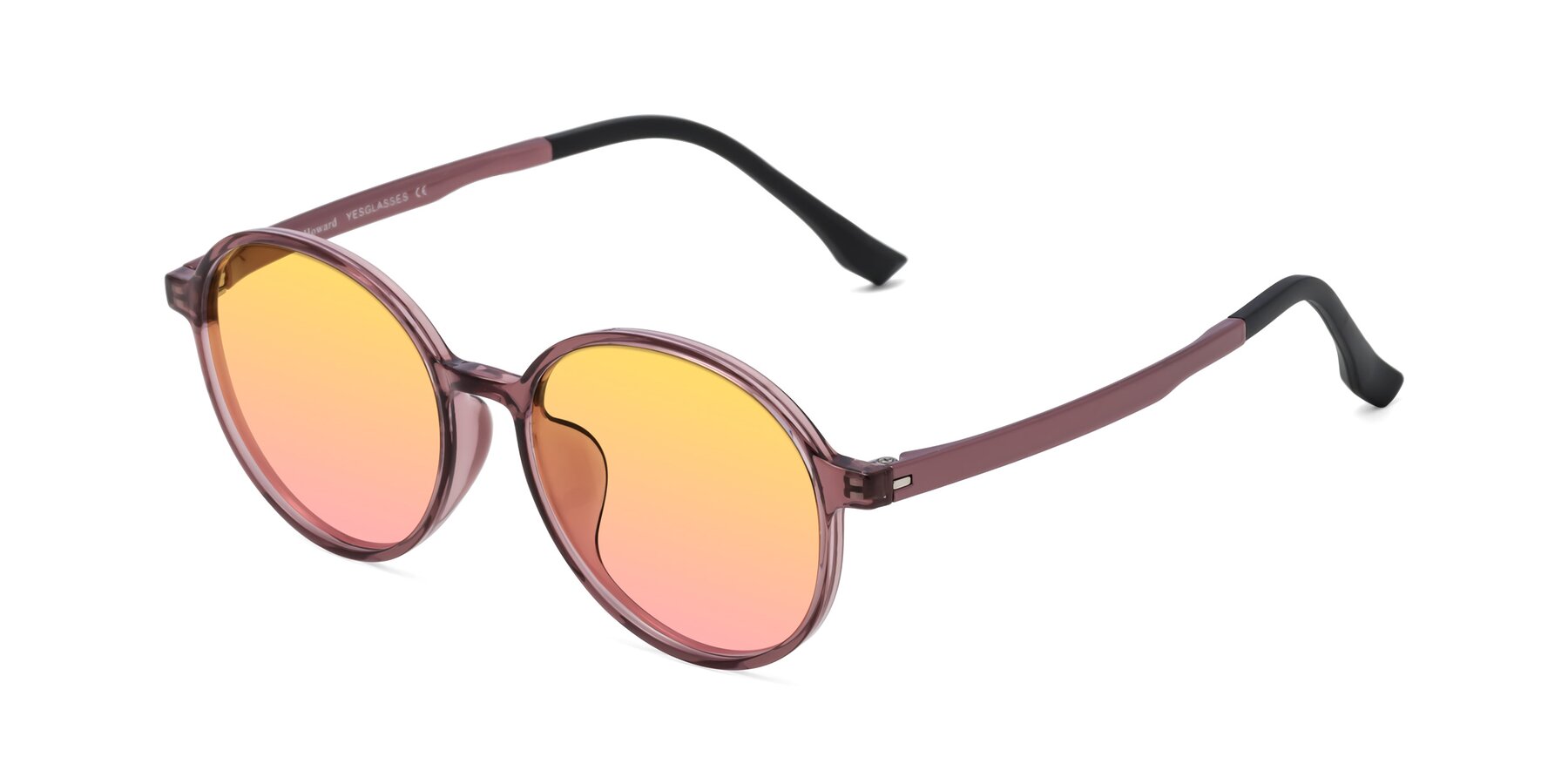 Angle of Howard in Burgundy with Yellow / Pink Gradient Lenses