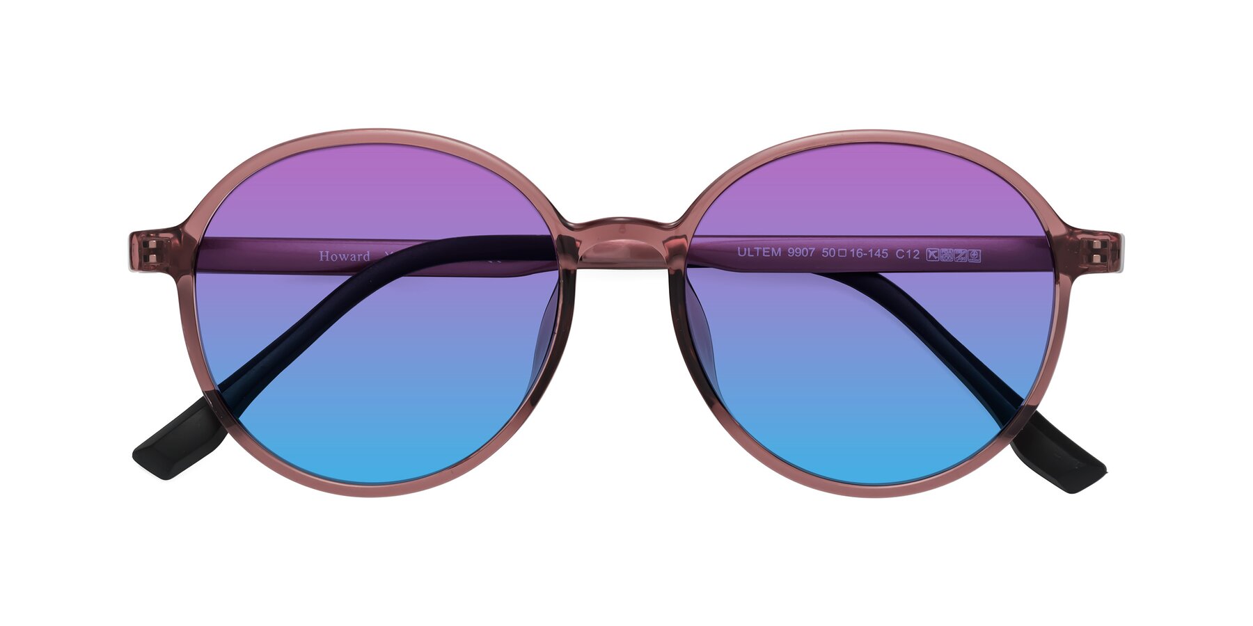 Folded Front of Howard in Burgundy with Purple / Blue Gradient Lenses