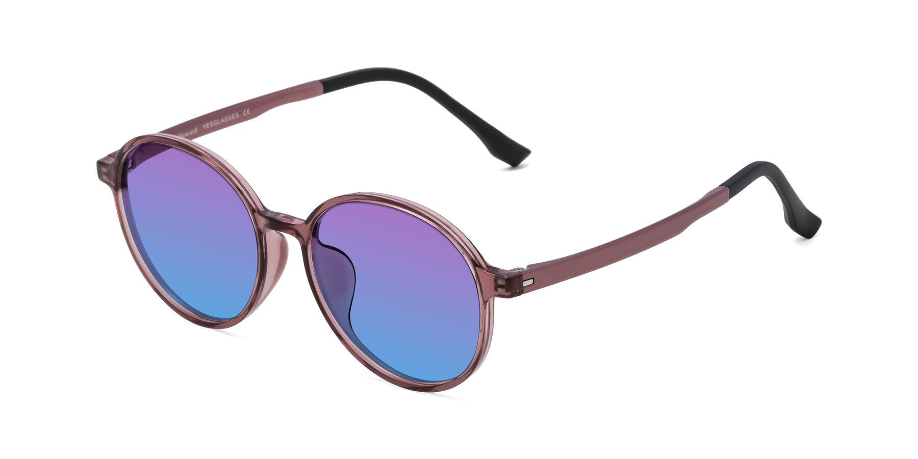 Angle of Howard in Burgundy with Purple / Blue Gradient Lenses