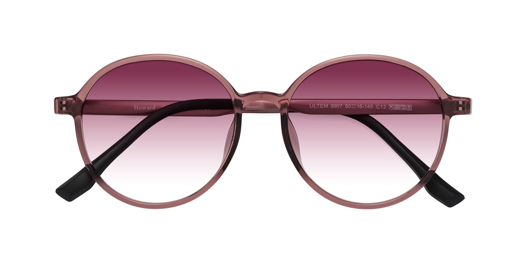 Folded Front of Howard in Burgundy with Wine Gradient Lenses