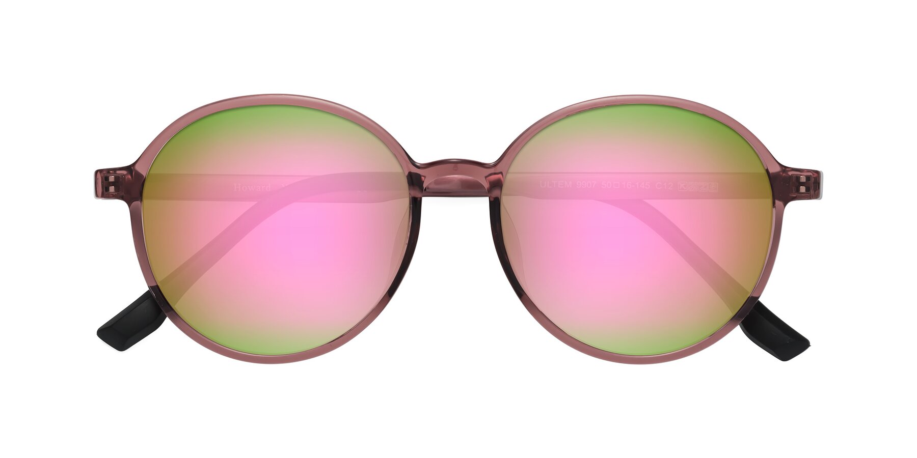 Folded Front of Howard in Burgundy with Pink Mirrored Lenses