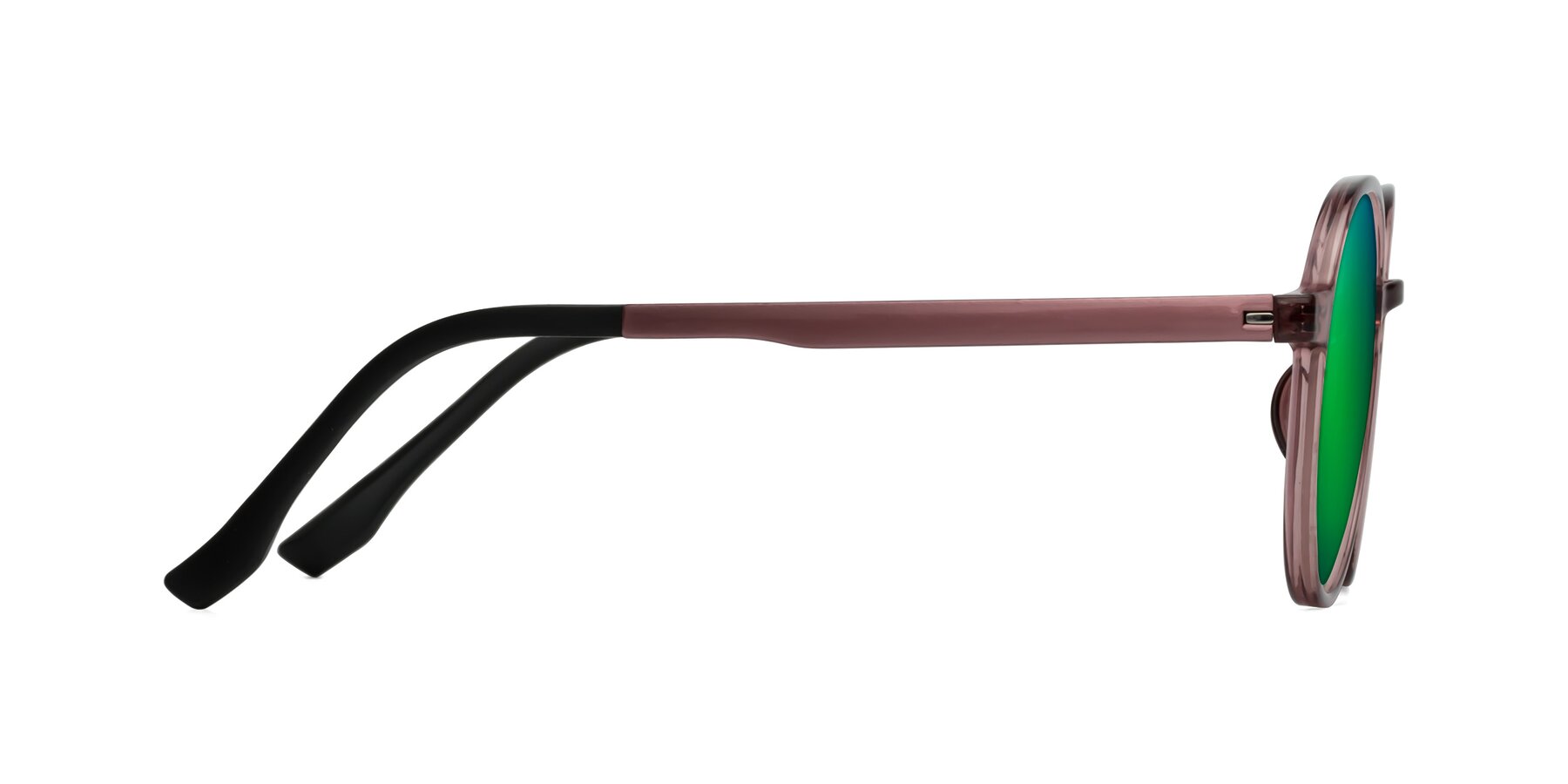 Side of Howard in Burgundy with Green Mirrored Lenses